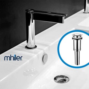 Desagüe de baño con botón pulsador 2 en 1