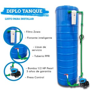 Tanque de agua armado con presscontrol 560 litros