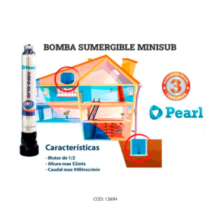 Bomba de Agua Minisub 1/2 HP Pearl