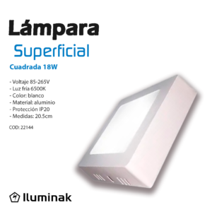 Lampara Sup 18w Cuadrada 6500k Iluminak