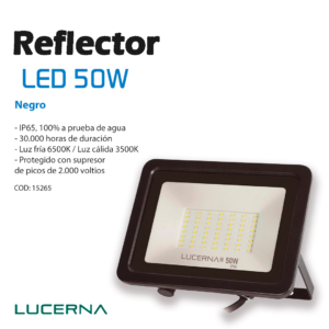 Reflector Led 50w Ip65 Negro/6500k/100-277v-110lm Lucerna